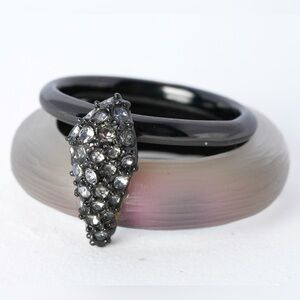ALEXIS BITTAR LUCITE, Gun Metal Ring